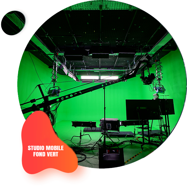 studio mobile fond vert pour production virtuelle